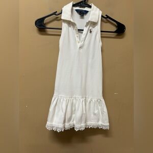 Polo Ralph Lauren Toddler White Cotton Sleeveless Dress Size 4T Preppy